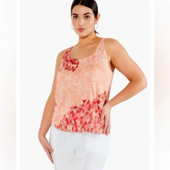 NWT WOMEN NIC+ZOE SUN BURST TANK BLOUSE SIZE XXL - Picture 1 of 4
